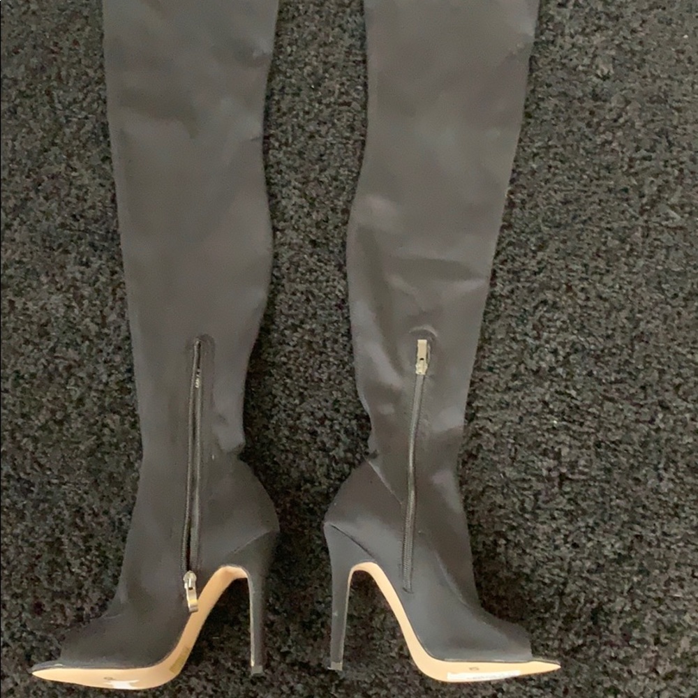 Super cute heeled thigh high boots